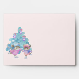 Granddaughter Cute Mice Skating Christmas Envelope