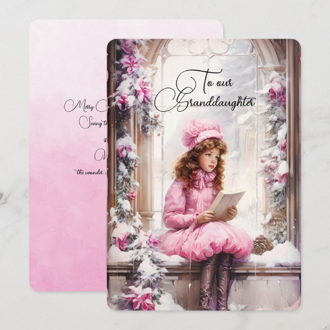 Granddaughter Dark Haired Girl Christmas Wishes (Front/Back)