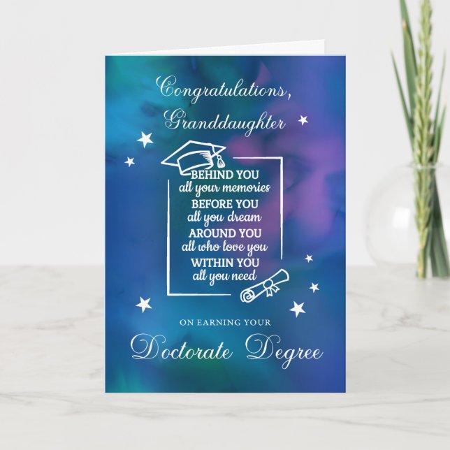 Granddaughter Doctorate Graduate Congratulations Card (Front)