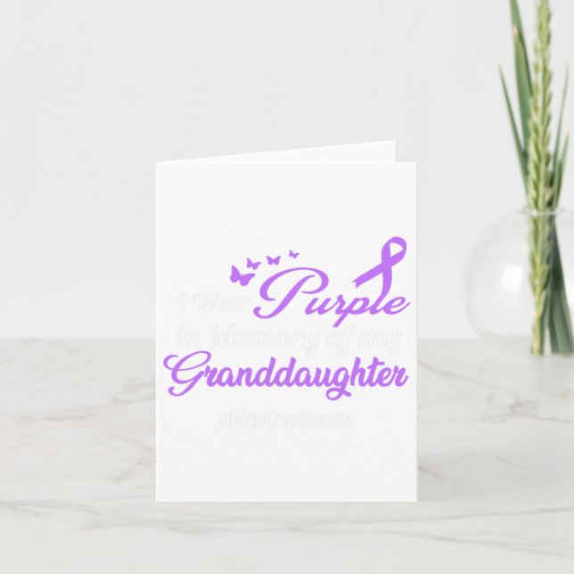 Granddaughter Drug Overdose Awareness Memory  Card (Front)
