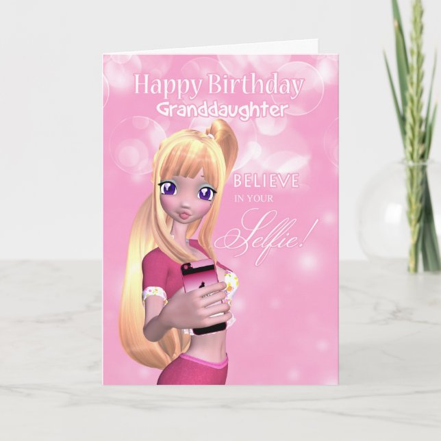 Granddaughter Duckface Selfie Cell Phone Card (Front)
