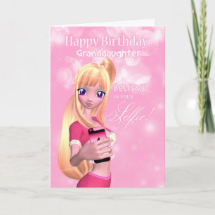 Granddaughter Duckface Selfie Cell Phone Card