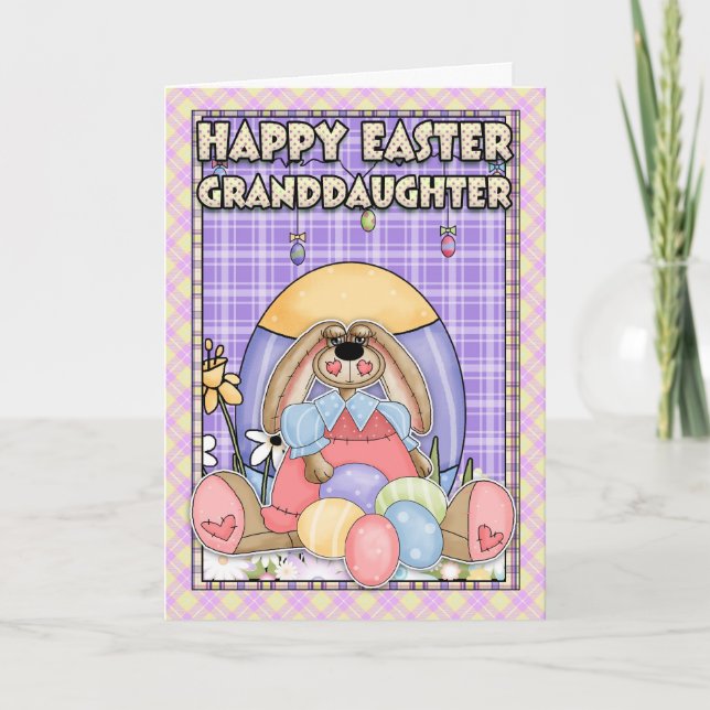Granddaughter Easter Card - Easter Bunny & Easter (Front)