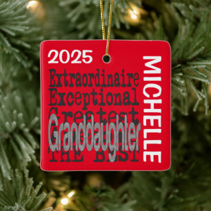Granddaughter Extraordinaire CUSTOM Ceramic Ornament