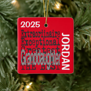 Granddaughter Extraordinaire CUSTOM Ceramic Ornament