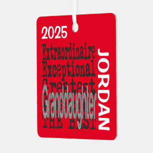 Granddaughter Extraordinaire CUSTOM Metal Tree Decoration
