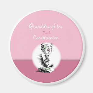 Granddaughter First Communion Pink, Chalice Magnet