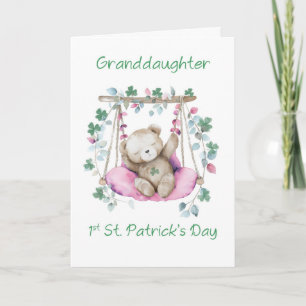 Granddaughter First St Patricks Day Sweet Bear Card