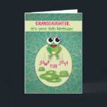 Granddaughter Frog Custom Age Birthday, Jump for J Card<br><div class="desc">Easily customise this card for any age on your granddaughter’s birthday. This is an adorable frog,  on green background with pink additions. Jump for joy!</div>
