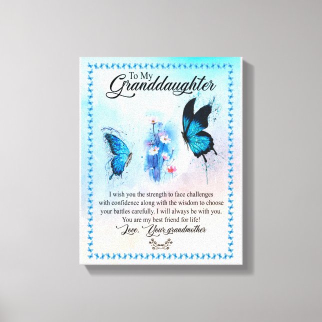 Granddaughter Gift | Love Grandmother Family Group Canvas Print (Front)