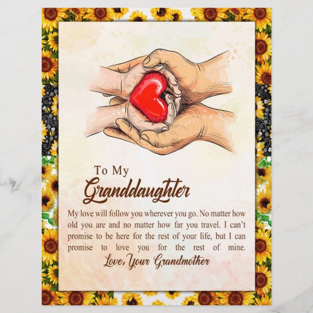 Granddaughter Gift | Love Grandmother Family Group Custom Letterhead (Front)