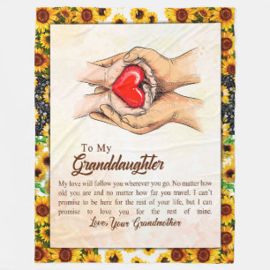 Granddaughter Gift Love Grandmother Family Group Fleece Blanket