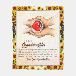 Granddaughter Gift Love Grandmother Family Group Fleece Blanket