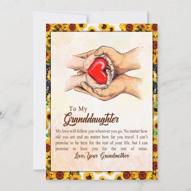 Granddaughter Gift | Love Grandmother Family Group Holiday Card (Front)