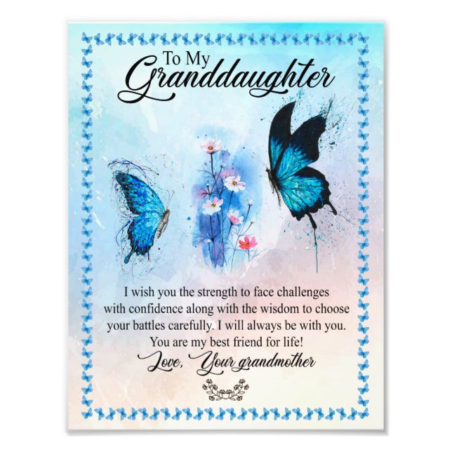 Granddaughter Gift | Love Grandmother Family Group Photo Print (Front)
