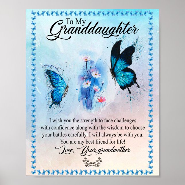 Granddaughter Gift | Love Grandmother Family Group Poster (Front)
