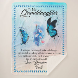 Granddaughter Gift   Love Grandmother Family Group Sherpa Blanket