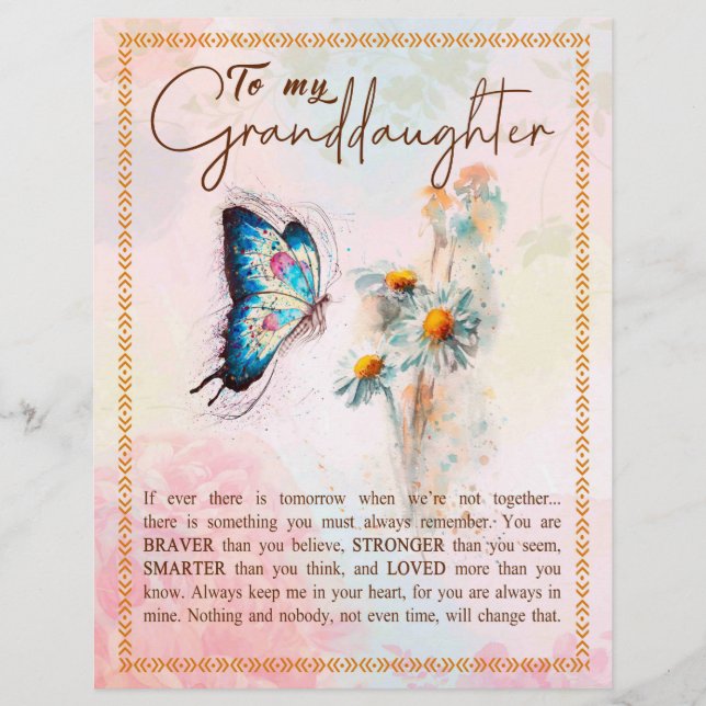 Granddaughter Gifts | From Grandpa Grandma Family Custom Letterhead (Front)