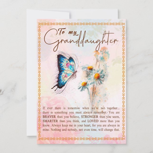 Granddaughter Gifts | From Grandpa Grandma Family Holiday Card (Front)