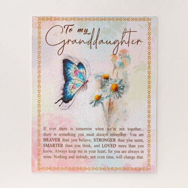 Granddaughter Gifts | From Grandpa Grandma Family Jigsaw Puzzle (Vertical)
