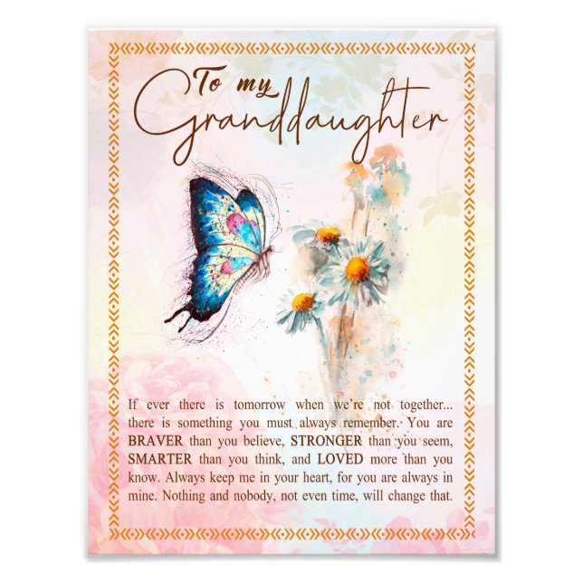 Granddaughter Gifts | From Grandpa Grandma Family Photo Print (Front)