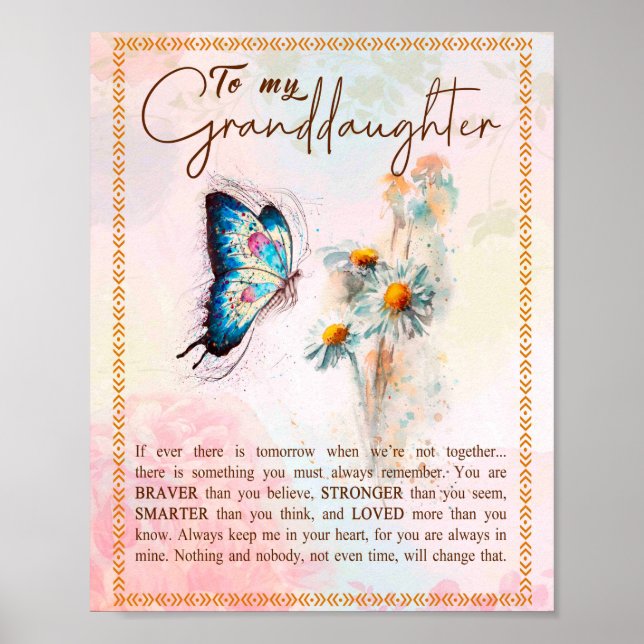 Granddaughter Gifts | From Grandpa Grandma Family Poster (Front)