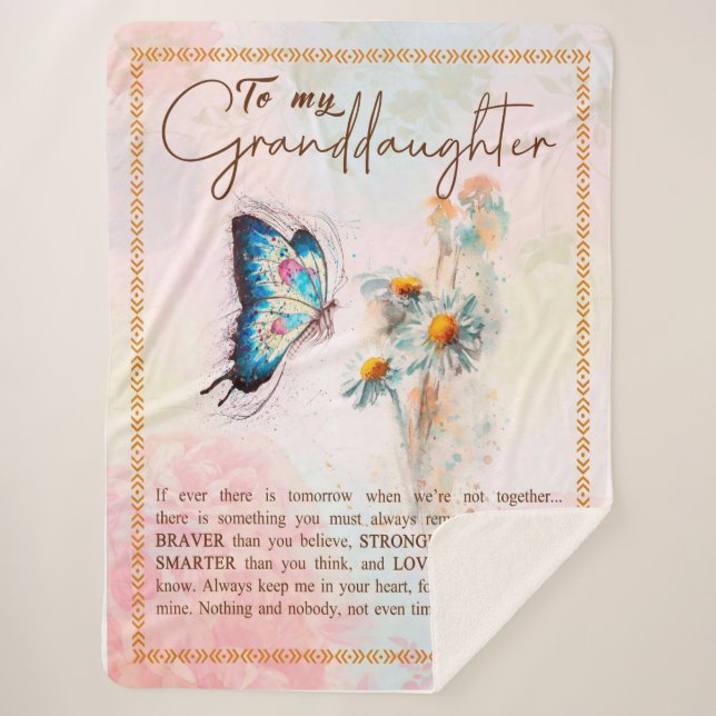 Granddaughter Gifts | From Grandpa Grandma Family Sherpa Blanket (Front)