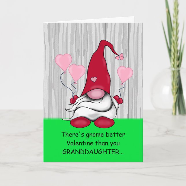 Granddaughter Gnome Valentine's Card (Front)