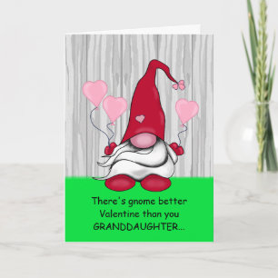 Granddaughter Gnome Valentine's Card