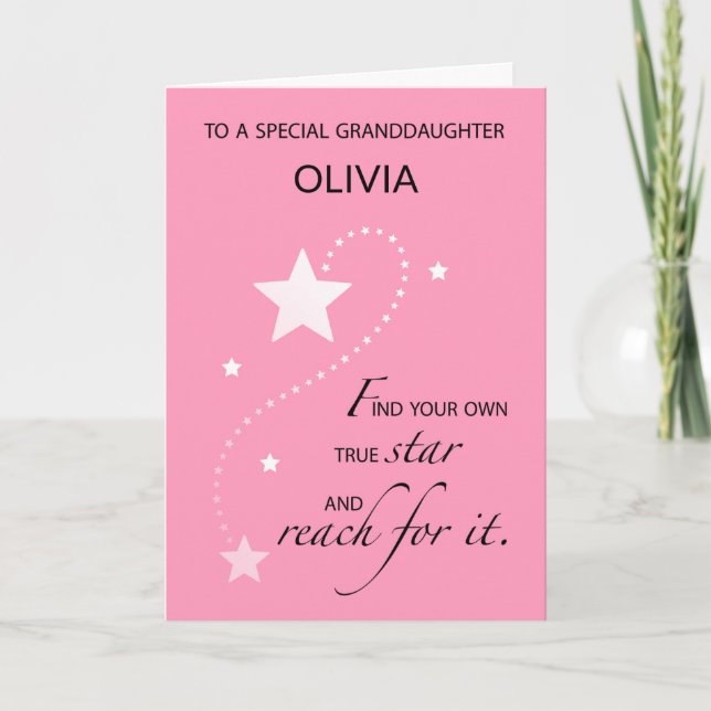 Granddaughter, Graduation Star Congratulations Card (Front)