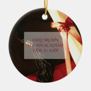 Granddaughter Graduation Wishes Ceramic Tree Decoration