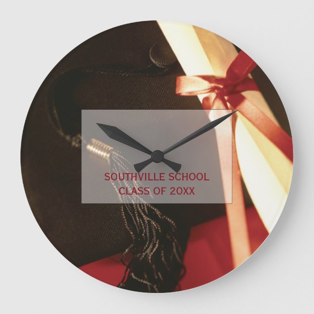 Granddaughter Graduation Wishes Large Clock (Front)