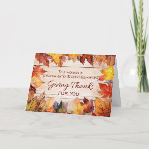 Granddaughter Grandson in Law Thanksgiving Giving Card