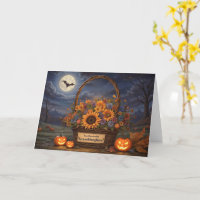 Granddaughter Halloween Basket with Flowers