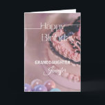 Granddaughter Happy Birthday Balloon Cake  Card<br><div class="desc">A beautiful happy birthday granddaughter card,  which you can easily personalise with her name.You can also personalise the birthday message inside the card if you would like.</div>