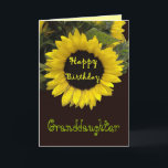 Granddaughter Happy Birthday Cheerful Sunflower Card<br><div class="desc">This cheerful sunflower is a bright and happy way to wish your granddaughter a Happy Birthday.  To see more of my  birthday cards,  type in,  or cut and paste into search box: jaclinart birthday cards</div>