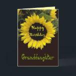 Granddaughter Happy Birthday Cheerful Sunflower Card<br><div class="desc">This cheerful sunflower is a bright and happy way to wish your granddaughter a Happy Birthday.  To see more of my  birthday cards,  type in,  or cut and paste into search box: jaclinart birthday cards</div>