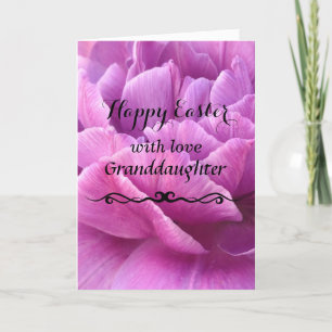 Granddaughter / Happy Easter - Pretty Pink Petals Holiday Card