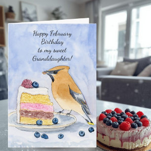 Granddaughter Happy February Birthday Bird Card
