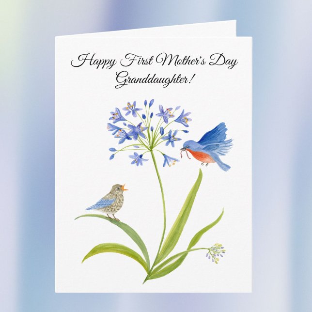 Granddaughter Happy First Mother’s Day Bluebird  Card (Creator Uploaded)