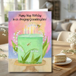 Granddaughter Happy May Birthday Lily of Valley Card<br><div class="desc">A whimsical May birthday card for your granddaughter, where lily of the valley drifts like tiny bells around a softly frosted mint cake, symbolizing joy, innocence, and new beginnings. This hand-painted watercolor glows with blush, lavender, and golden light, with delicate candles and playful garden details adding a sense of wonder....</div>