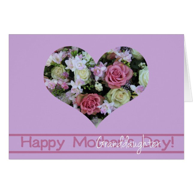 granddaughter  Happy Mother's Day rose card (Front Horizontal)