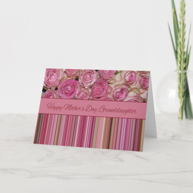 granddaughter  Happy Mother's Day rose card (Front)