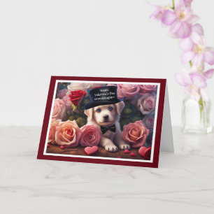 Granddaughter Happy Valentine's Day with Cute Pup Card