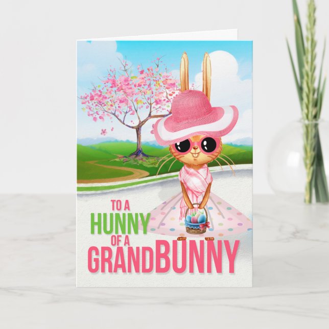 Granddaughter Hunny of a Grand Bunny Easter Holiday Card (Front)