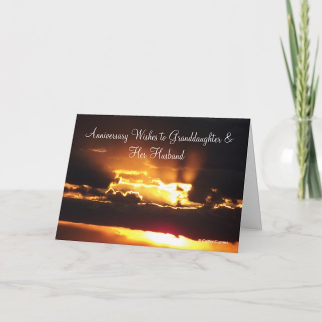 Granddaughter & Husband  Anniversary Card (Front)
