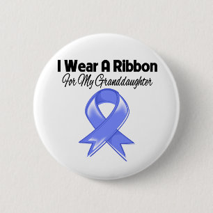 Granddaughter - I Wear Periwinkle Ribbon 6 Cm Round Badge