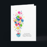Granddaughter In Law Birthday Cards Balloons<br><div class="desc">A colourful illustration showing colourful different shape balloons bursting out of a magical gift box. Kinda joy,  happiness and colourful burst! A colourful birthday celebration card for a granddaughter in law. Inside message is customisable.</div>