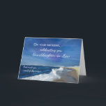Granddaughter in Law Religious Birthday Waves Card<br><div class="desc">Celebrate your granddaughter-in-law with this gentle ocean design and faith-filled birthday message. The soft waves and sky offer a moment of peace and reflection,  while the words remind her of how deeply she is cherished and how beautifully God has made her. A touching way to honour her special day.</div>
