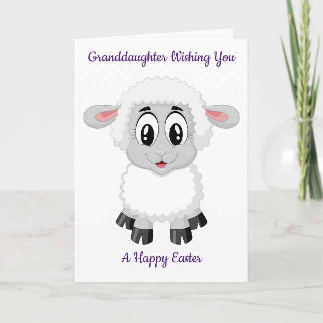 Granddaughter Lamb Easter Holiday Card (Front)